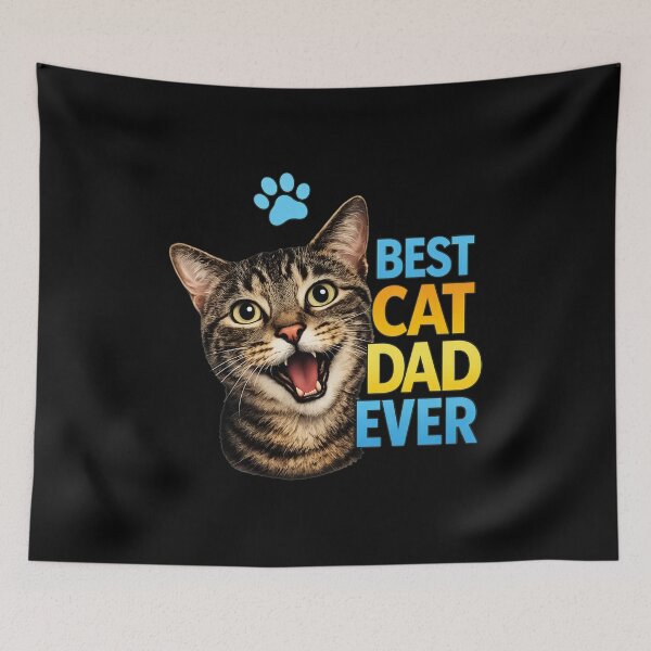 Item preview, Best Cat Dad Ever Happy Cat Paw Print Design designed and sold by SoyLamderma.