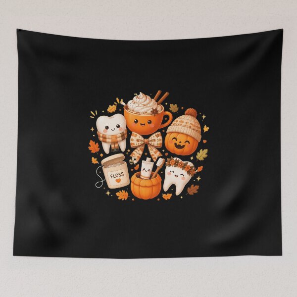 Item preview, Cute Fall Dental Halloween Pumpkin Spice Tooth Floss designed and sold by PaletteArc.