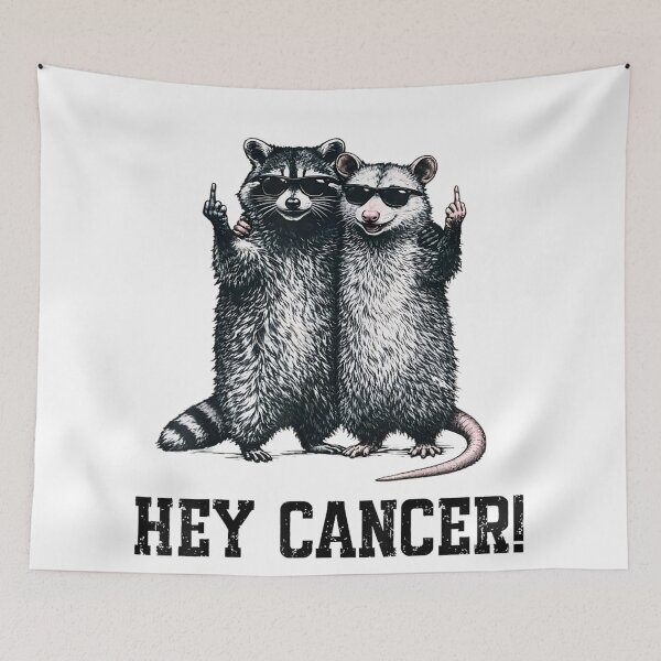 Item preview, Hey Cancer FU Funny Raccoon Opossum Anti Cancer Humor designed and sold by NgumohaLanke.