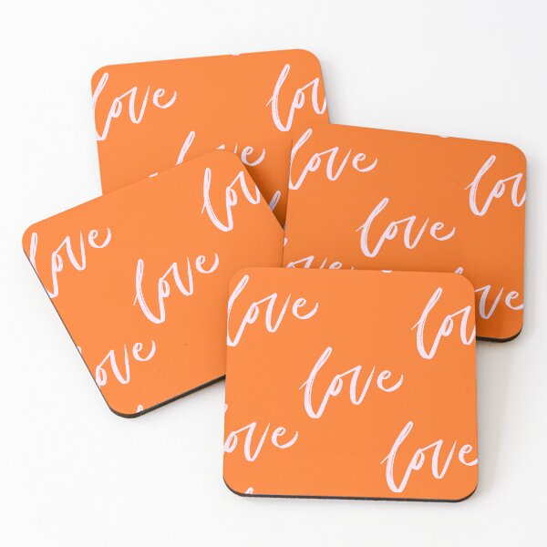 Item preview, Orange Love Typography Pattern designed and sold by jianina-alondra.
