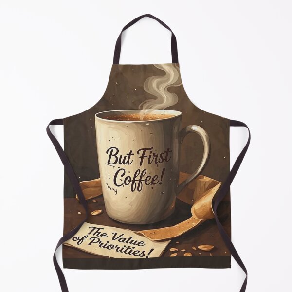 Item preview, Cozy Coffee Mug Illustration Art with Motivational Quotes Typography "BUT FIRST COFFEE" and "THE VALUE OF PRIORITY!" designed and sold by Giulivo Store Graphic.