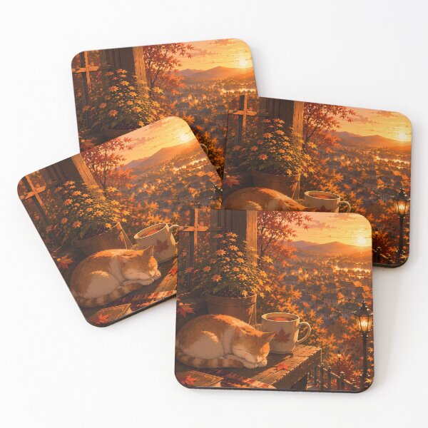 Item preview, Relaxing cat autumn vibes designed and sold by Helmy Dream.