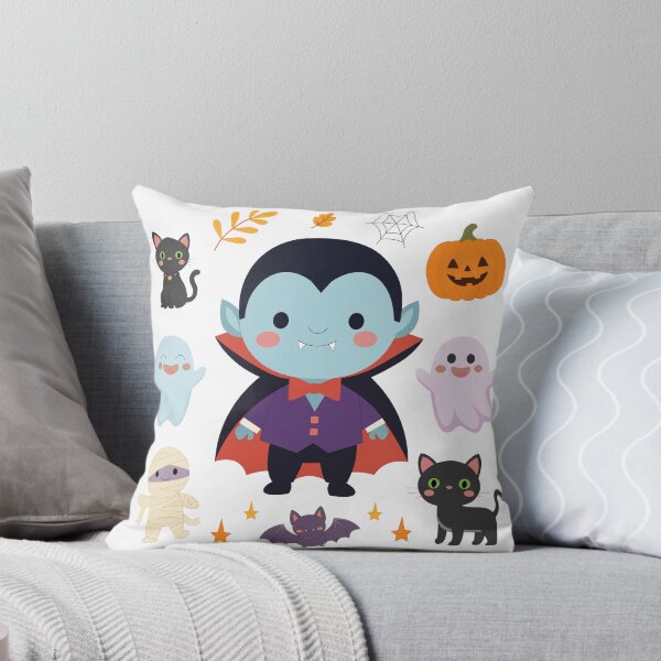 Item preview, Cute Halloween Vampire Dracula Ghost Pumpkin Black Cat Vector Sticker Pack designed and sold by ElenMart.