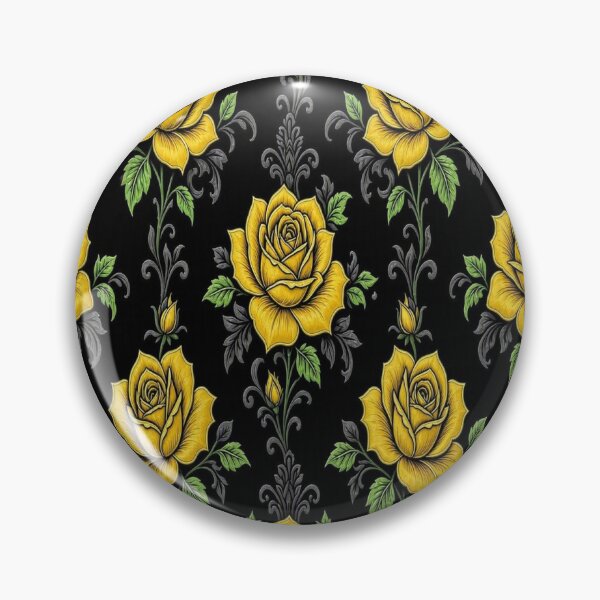 Item preview, Vintage Yellow Roses and Gothic Damask Seamless Pattern designed and sold by Breezes-of-Ida.