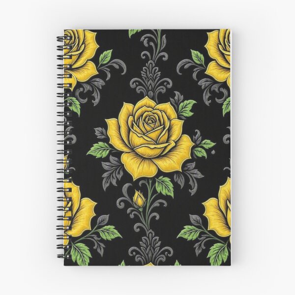 Item preview, Vintage Yellow Roses and Gothic Damask Seamless Pattern designed and sold by Breezes-of-Ida.