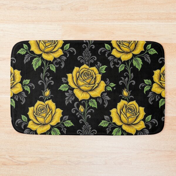Item preview, Vintage Yellow Roses and Gothic Damask Seamless Pattern designed and sold by Breezes-of-Ida.