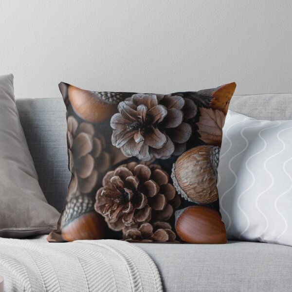 Item preview, Cozy Autumn Pinecones and Acorns Flatlay — Rustic Fall Nature Texture designed and sold by LYAN-STORE.
