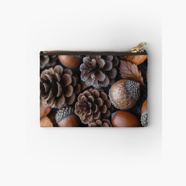 Item preview, Cozy Autumn Pinecones and Acorns Flatlay — Rustic Fall Nature Texture designed and sold by LYAN-STORE.