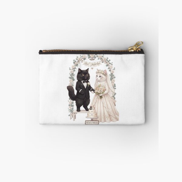 Item preview, Just Married Cat Couple Cute Wedding Watercolor Art designed and sold by PetalsPaws.