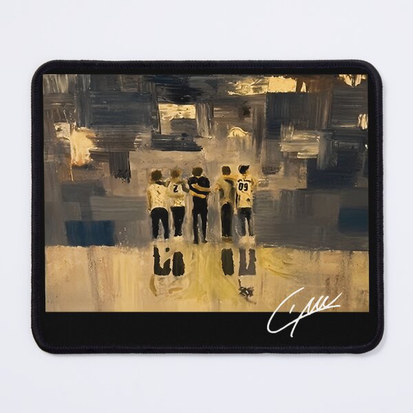 Item preview, Five Silhouette Figures Standing Back View Painting designed and sold by Ohib Hussain.