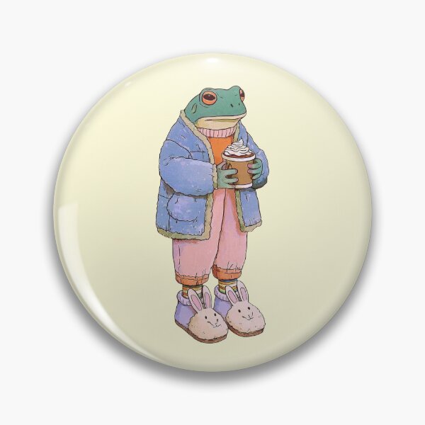 Item preview, Cozy Frog Drinking Coffee designed and sold by jianina-alondra.