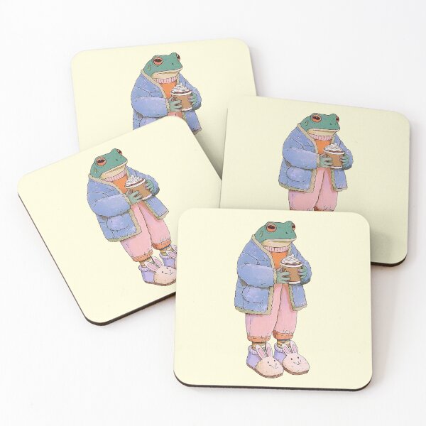 Item preview, Cozy Frog Drinking Coffee designed and sold by jianina-alondra.