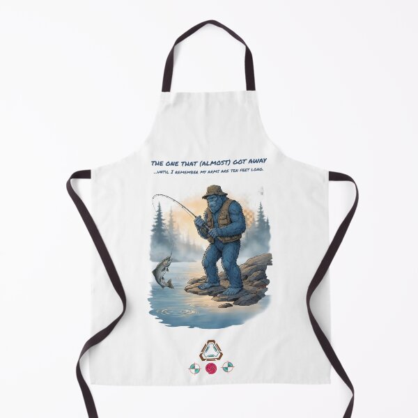 Item preview, The Blue Bigfoot Fisherman: Sasquatch Catching a Trout designed and sold by Whimsy Trail Co.
