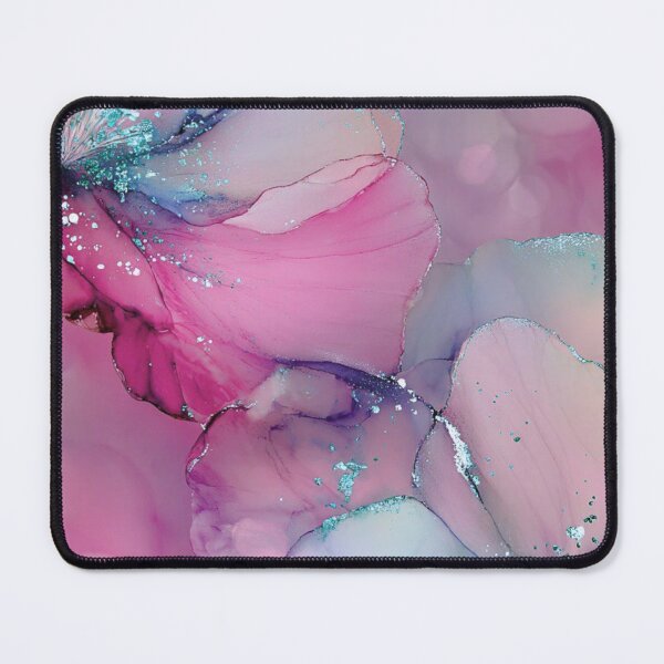 Item preview, Pink and Teal Alcohol Ink Flowers — Glitter Floral Dreamscape designed and sold by LYAN-STORE.