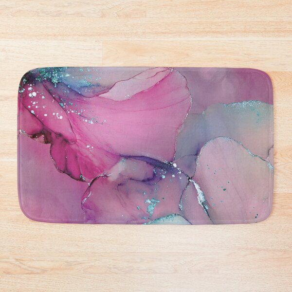 Item preview, Pink and Teal Alcohol Ink Flowers — Glitter Floral Dreamscape designed and sold by LYAN-STORE.