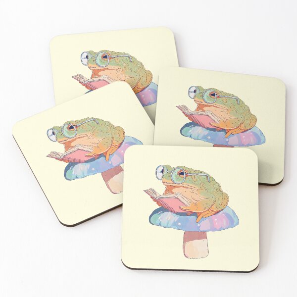 Item preview, Cute Bookworm Frog Reading on Mushroom designed and sold by jianina-alondra.