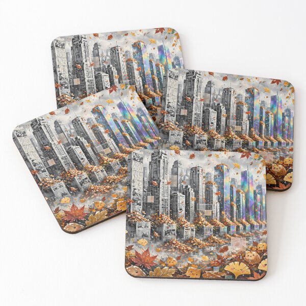 Item preview, Cute Fall Leaves in Fantasy Cityscape designed and sold by m-y-A-I-A-R-T-.
