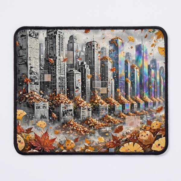 Item preview, Cute Fall Leaves in Fantasy Cityscape designed and sold by m-y-A-I-A-R-T-.