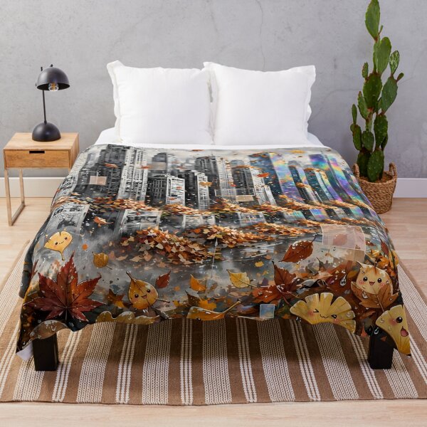 Item preview, Cute Fall Leaves in Fantasy Cityscape designed and sold by m-y-A-I-A-R-T-.