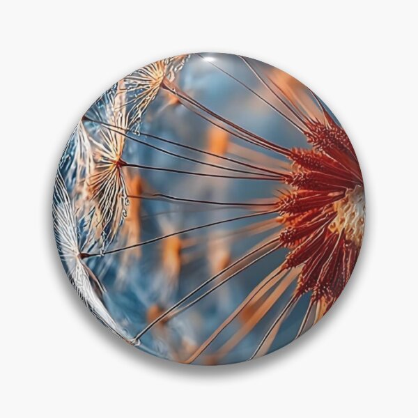 Item preview, Macro Dandelion Seed Head — Teal and Copper Dewdrop Nature Art designed and sold by LYAN-STORE.