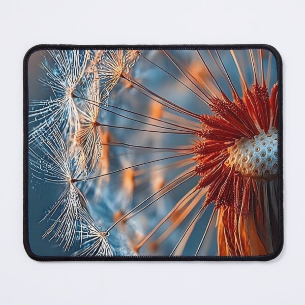 Item preview, Macro Dandelion Seed Head — Teal and Copper Dewdrop Nature Art designed and sold by LYAN-STORE.