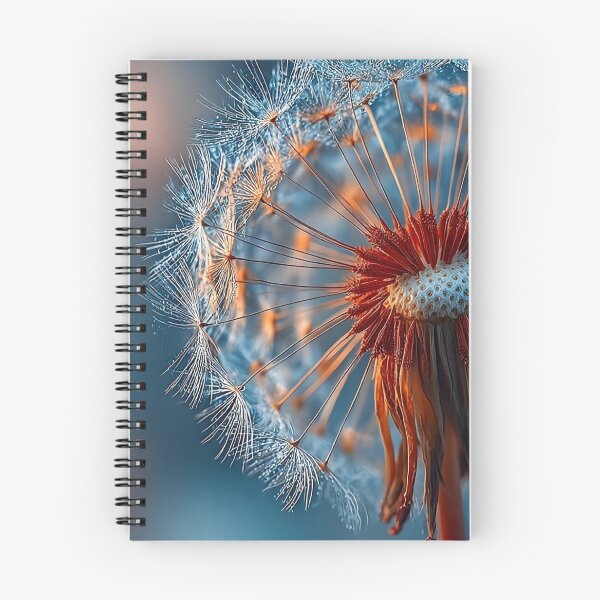 Item preview, Macro Dandelion Seed Head — Teal and Copper Dewdrop Nature Art designed and sold by LYAN-STORE.