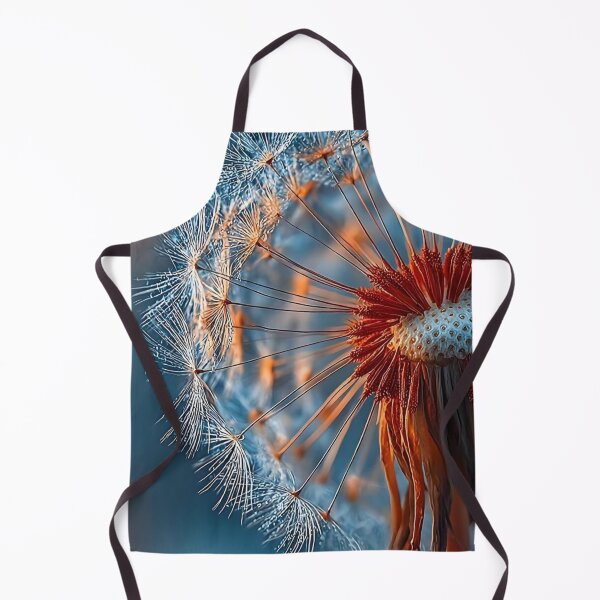 Item preview, Macro Dandelion Seed Head — Teal and Copper Dewdrop Nature Art designed and sold by LYAN-STORE.