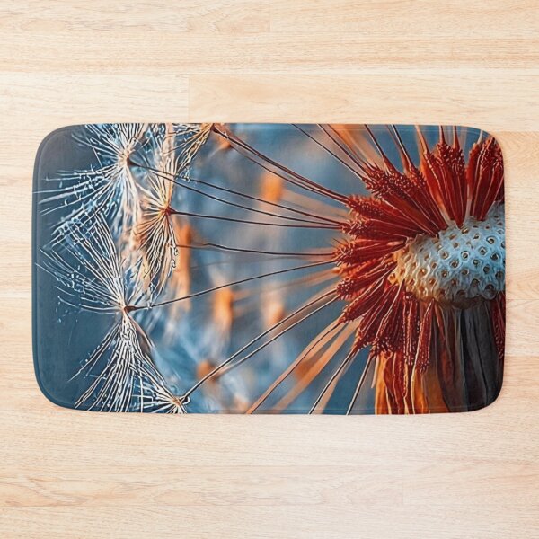 Item preview, Macro Dandelion Seed Head — Teal and Copper Dewdrop Nature Art designed and sold by LYAN-STORE.