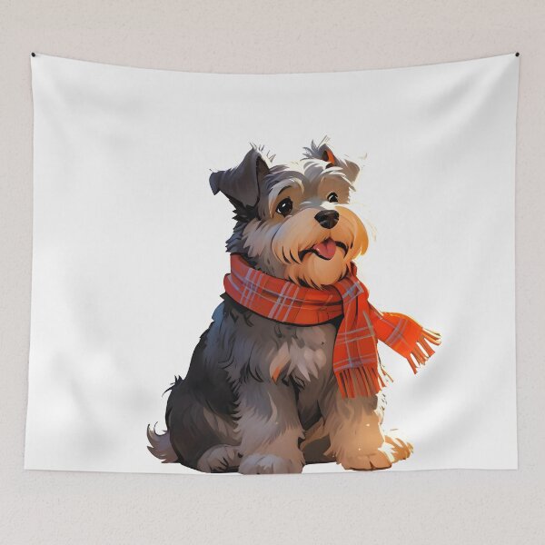 Item preview, Cute Autumn Schnauzer Art designed and sold by Kedspicedesign.