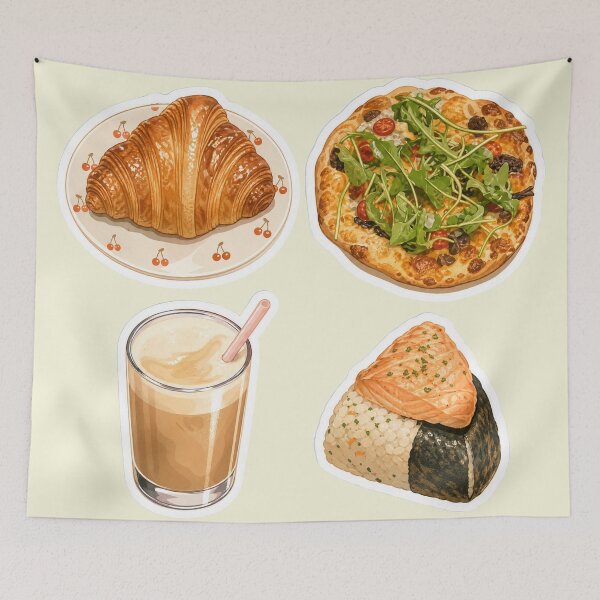 Item preview, Cozy Cafe Food Aesthetic Minimalist Art designed and sold by MuseAI.