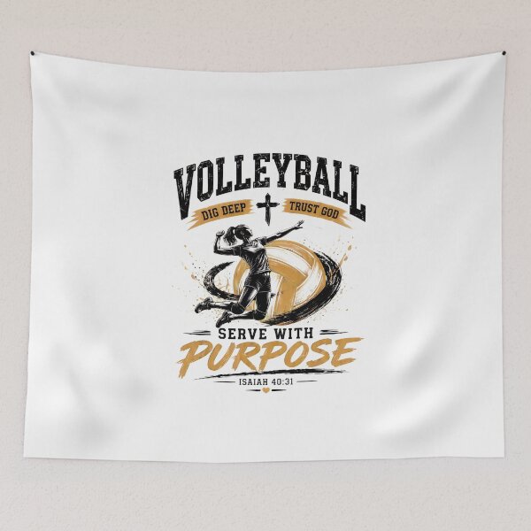 Item preview, Volleyball Serve With Purpose Dig Deep Trust God Isaiah 40_31 Christian designed and sold by PaletteArc.