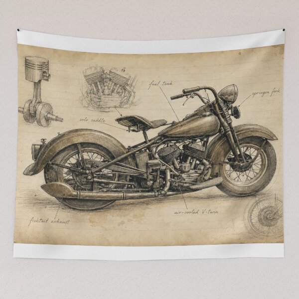 Item preview, Vintage Motorcycle Mechanic’s Sketchbook designed and sold by Russell Thorne.
