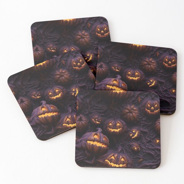 Item preview, Dark Creepy Halloween Pumpkins Pattern — Glowing Jack O Lantern 3D Texture designed and sold by LYAN-STORE.