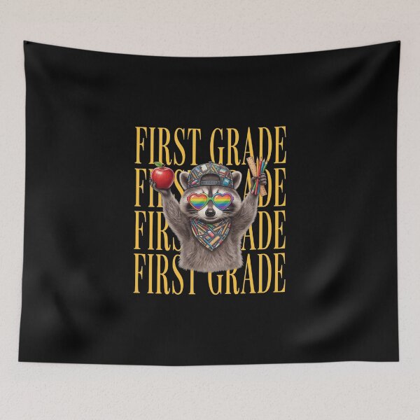 Item preview, First Grade Funny Raccoon Back To School  designed and sold by CaneufeyCip.