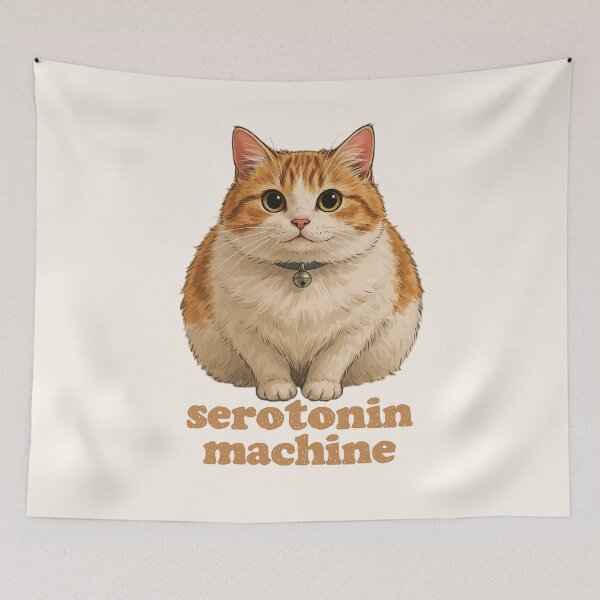 Item preview, Chubby Orange Tabby Smiling Cat Serotonin Machine designed and sold by chillaxcats.