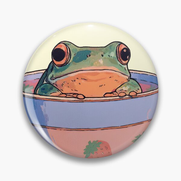 Item preview, Cute Frog in Strawberry Teacup designed and sold by jianina-alondra.
