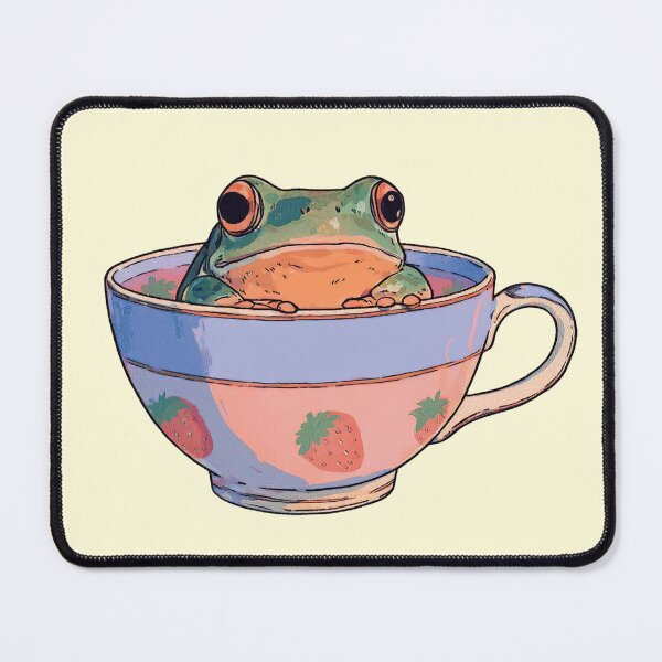 Item preview, Cute Frog in Strawberry Teacup designed and sold by jianina-alondra.