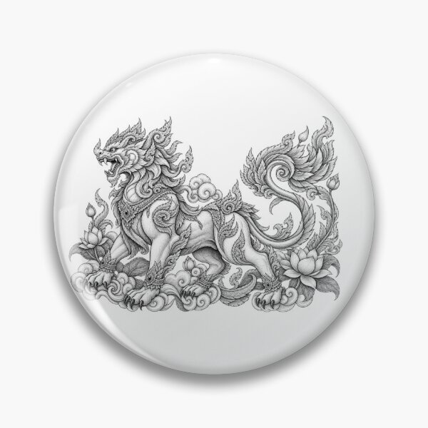 Item preview, Himavanta Singha Thai Mythical Lion Art designed and sold by mamhew2456.
