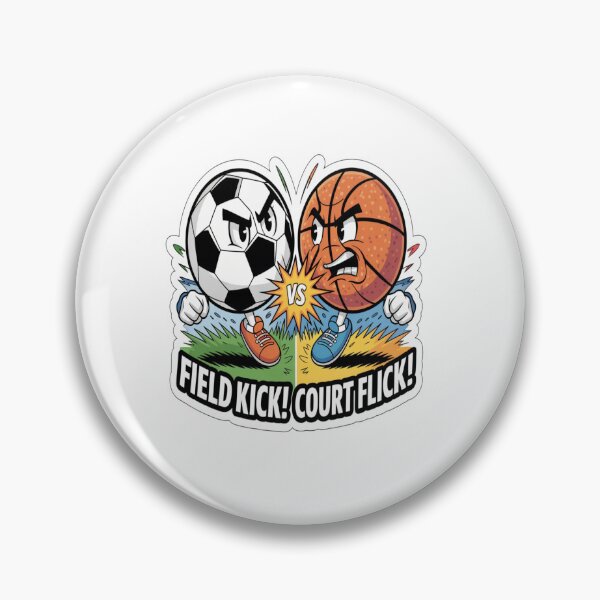 Item preview, Soccer Ball Versus Basketball Court Battle Sticker designed and sold by Imaginarium of Chaos falcon88 .