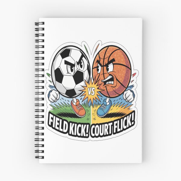 Item preview, Soccer Ball Versus Basketball Court Battle Sticker designed and sold by Imaginarium of Chaos falcon88 .