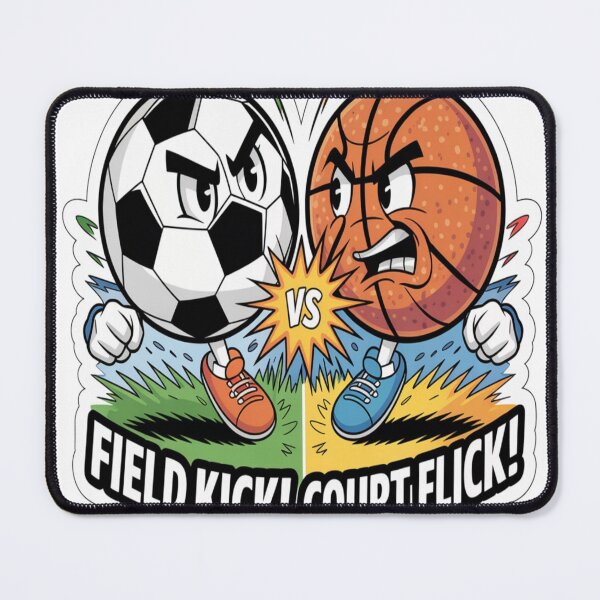 Item preview, Soccer Ball Versus Basketball Court Battle Sticker designed and sold by Imaginarium of Chaos falcon88 .