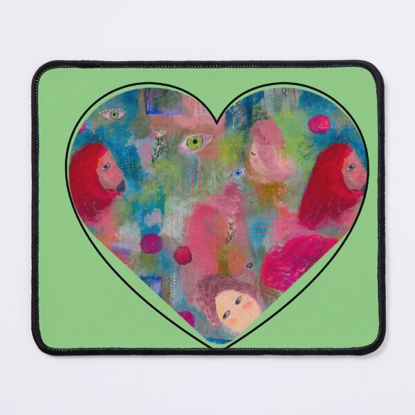 Item preview, Colorful Faces in a Heart – Abstract Portrait Art designed and sold by Adela80.