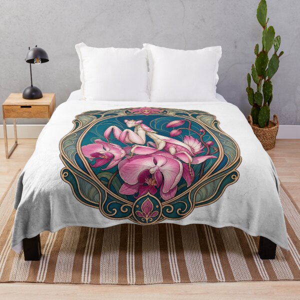 Item preview, Pink Orchid Mantis Art Nouveau Insect designed and sold by AntiqueImages.