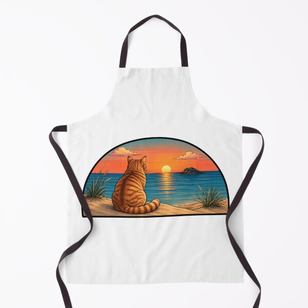 Item preview, Orange Tabby Cat Ocean Sunset Beach designed and sold by Old's Cool Cat Studio.