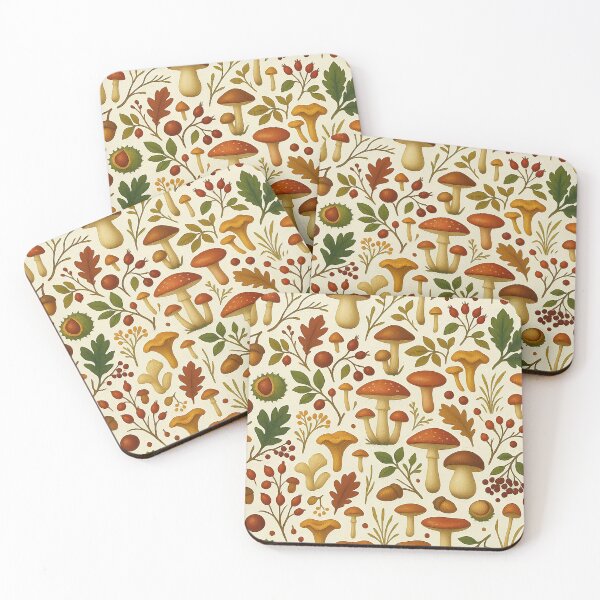 Item preview, Autumn Mushroom Forest Seamless Pattern designed and sold by Ivy-Triggs.