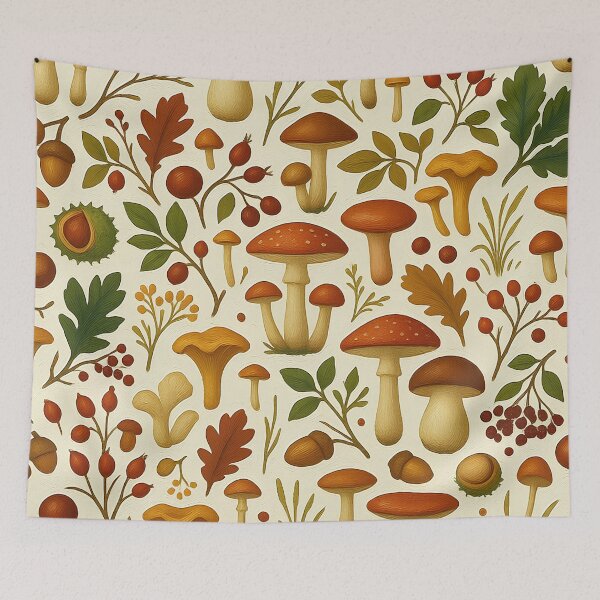 Item preview, Autumn Mushroom Forest Seamless Pattern designed and sold by Ivy-Triggs.