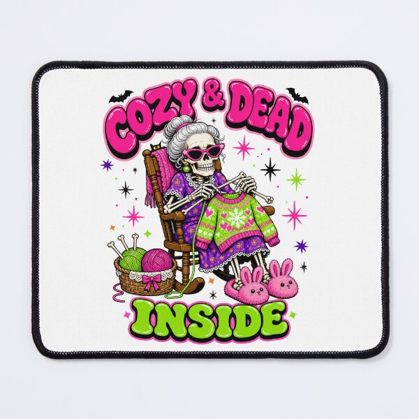 Item preview, Cozy And Dead Inside Funny Rocking Chair Skeleton Tee designed and sold by Design Vibras.