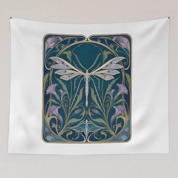 Item preview, Vintage Art Nouveau Plume Moth Floral Entomology designed and sold by AntiqueImages.