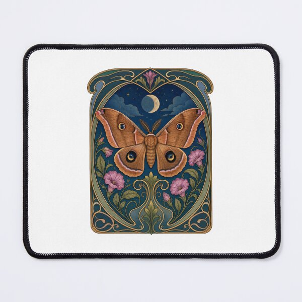 Item preview, Art Nouveau Polyphemus Moth Moon Night Sky Botanical designed and sold by AntiqueImages.