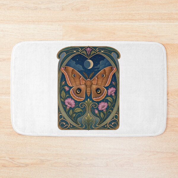 Item preview, Art Nouveau Polyphemus Moth Moon Night Sky Botanical designed and sold by AntiqueImages.